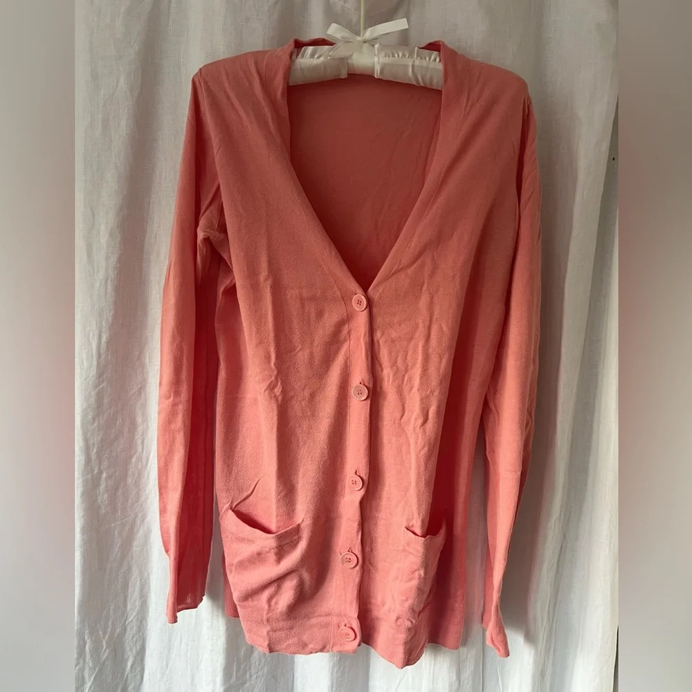 J. Crew Fine Cotton Long Cardigan Sweater Coral
Size Small - Picture 1 of 3